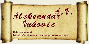 Aleksandar Vuković vizit kartica